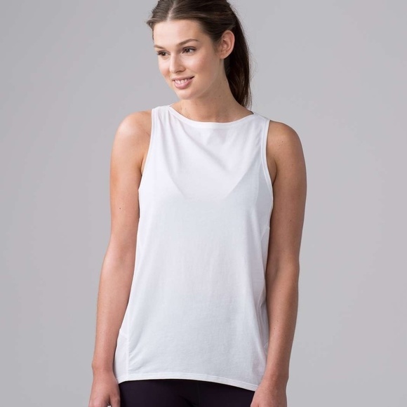 lululemon athletica Tops - LULULEMON Back in Action Tank size 8 white muscle tank loose fit